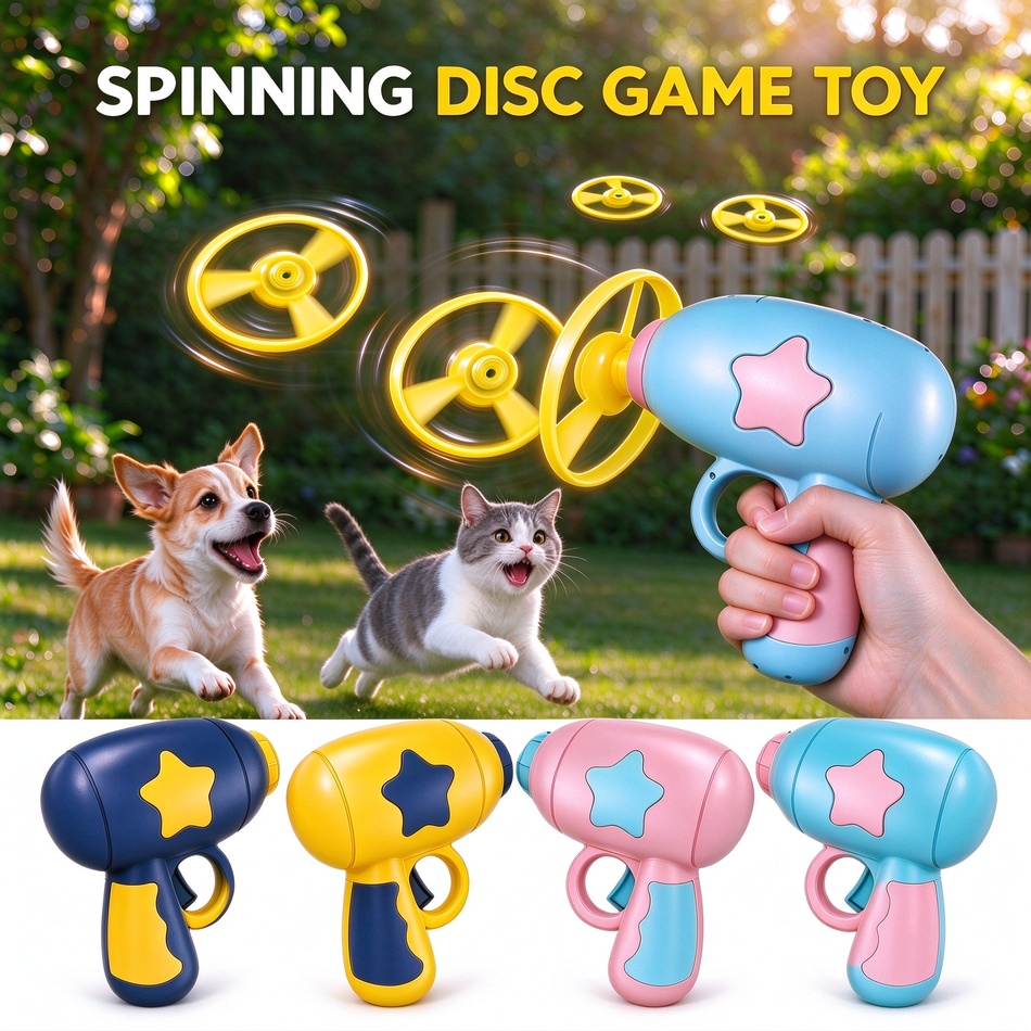 Flying Disc Dog Training Toy - Fun Cat Teaser Interactive Launch Toy