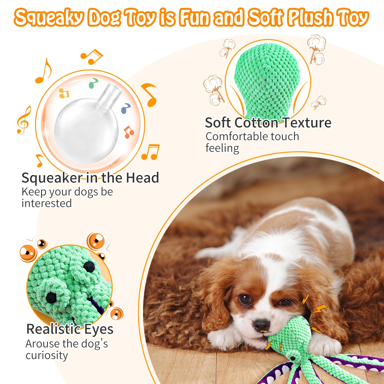 Squeaky Octopus Plush Dog Toy  - đánh giá và giá Indestructible Dog Chew Toy